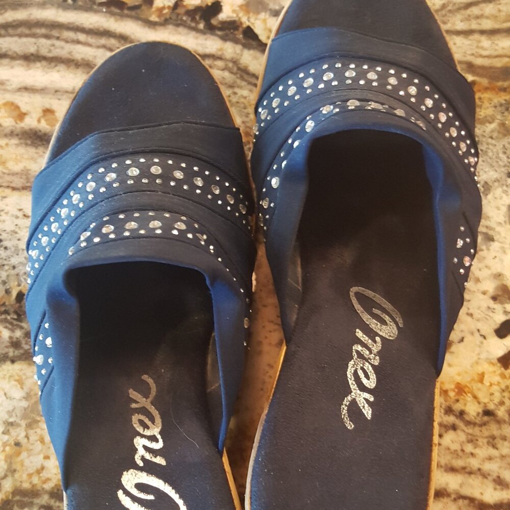 Onex wedge slide ons Navy